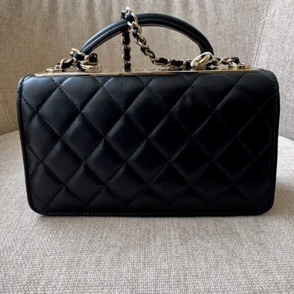 New in Box Chanel Black Mini Flap Handbag with Chain - Picture 7 of 11